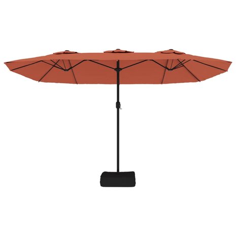 Parasol dubbel dak 449x245 cm terracottakleurig