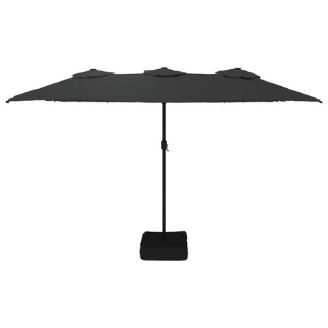 Parasol dubbel dak 449x245 cm zwart