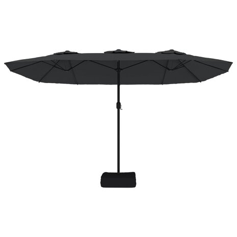 Parasol dubbel dak 449x245 cm zwart