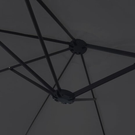 Parasol dubbel dak 449x245 cm zwart