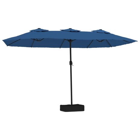 Parasol dubbel dak 449x245 cm azuurblauw