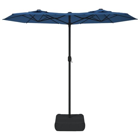 Parasol dubbel dak met LED 316x240 cm azuurblauw