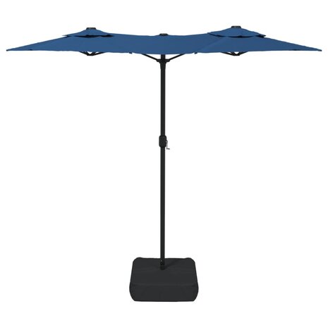 Parasol dubbel dak met LED 316x240 cm azuurblauw