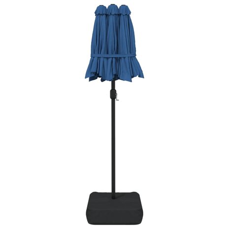 Parasol dubbel dak met LED 316x240 cm azuurblauw