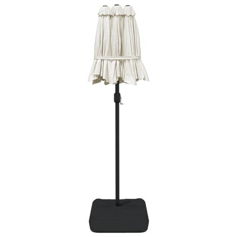 Parasol dubbel dak met LED 316x240 cm zandwit