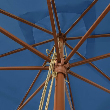 Parasol met houten paal 300x300x273 cm azuurblauw