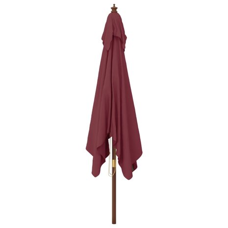 Parasol met houten paal 300x300x273 cm bordeauxrood