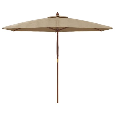 Parasol met houten paal 299x240 cm taupe