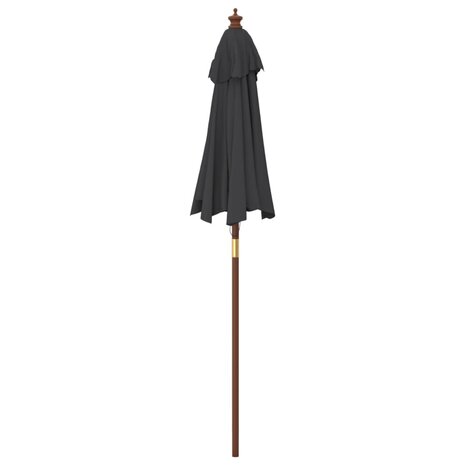 Parasol met houten paal 196x231 cm zwart