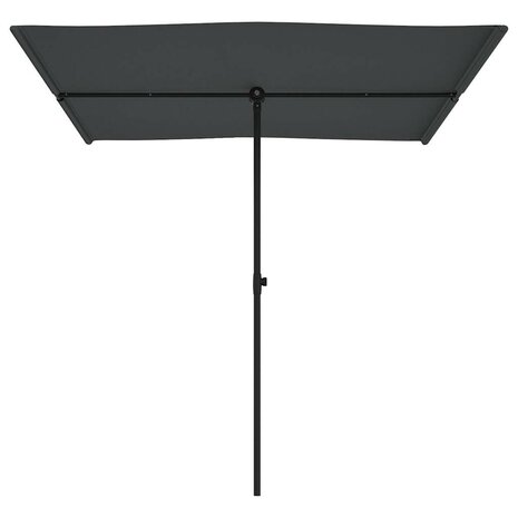 Parasol met aluminium paal 2x1,5 m antracietkleurig