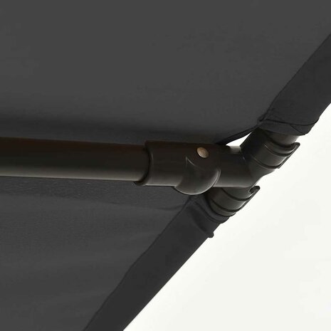 Parasol met aluminium paal 2x1,5 m antracietkleurig