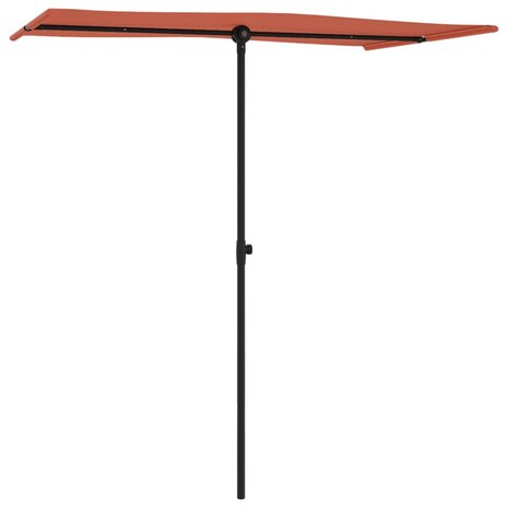 Parasol met aluminium paal 180x110 cm terracottakleurig