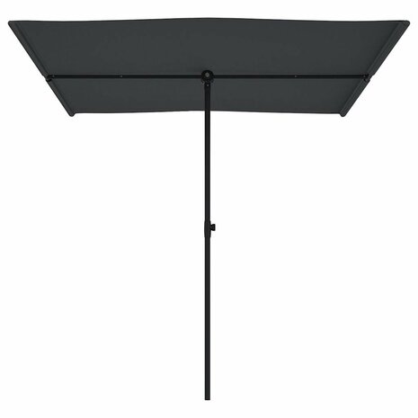 Parasol met aluminium paal 2x1,5 m zwart