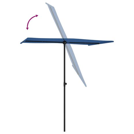 Parasol met aluminium paal 180x110 cm azuurblauw