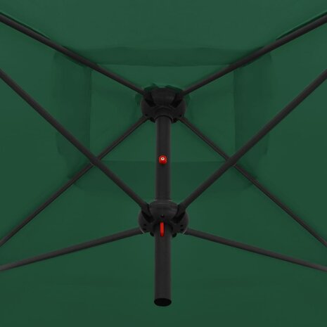 Parasol dubbel met stalen paal 250x250 cm groen