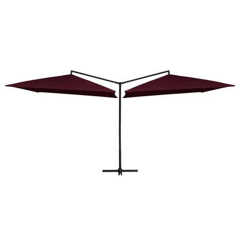 Parasol dubbel met stalen paal 250x250 cm bordeauxrood