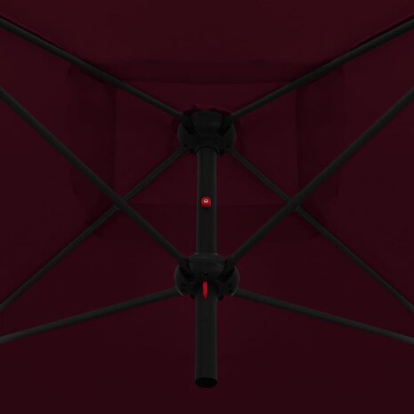 Parasol dubbel met stalen paal 250x250 cm bordeauxrood