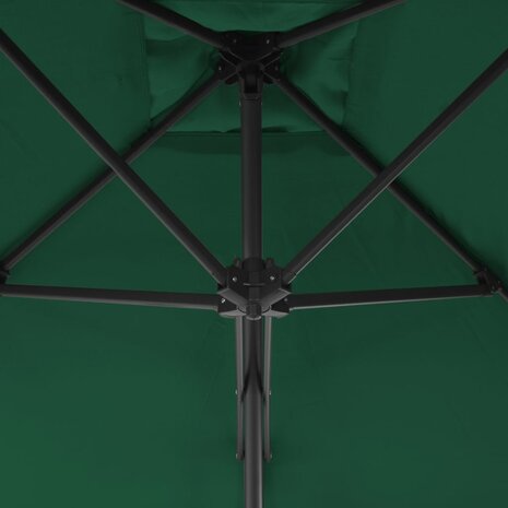 Parasol met stalen paal 300 cm groen