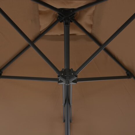 Parasol met stalen paal 300 cm taupe