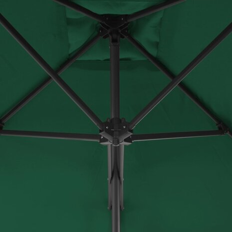 Parasol met stalen paal 250x250 cm groen