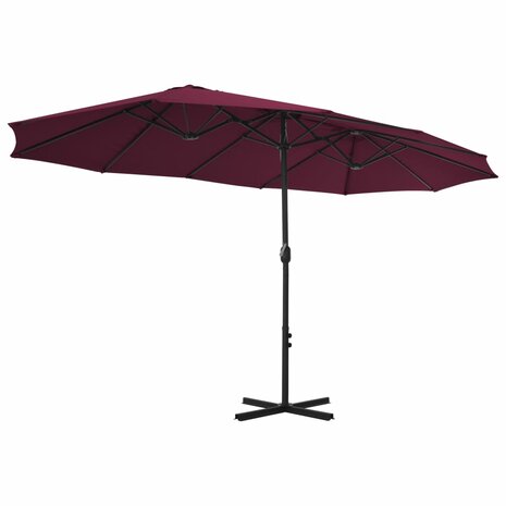 Parasol met aluminium paal 460x270 cm bordeauxrood