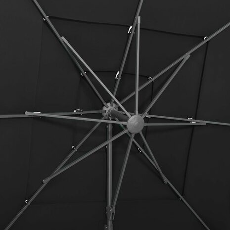 Parasol 4-laags met aluminium paal 250x250 cm zwart