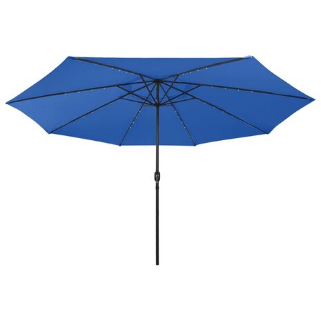 Parasol met LED-verlichting 400 cm azuurblauw