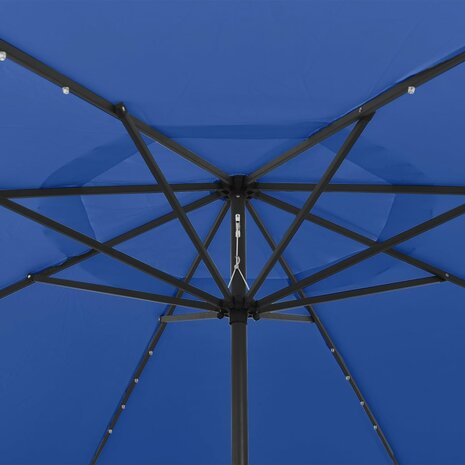 Parasol met LED-verlichting 400 cm azuurblauw
