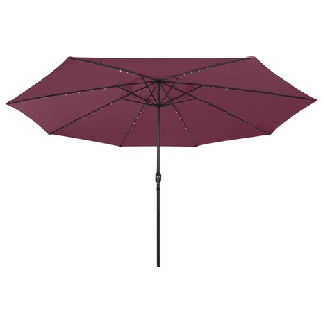 Parasol met LED-verlichting 400 cm bordeauxrood