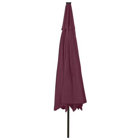 Parasol met LED-verlichting 400 cm bordeauxrood