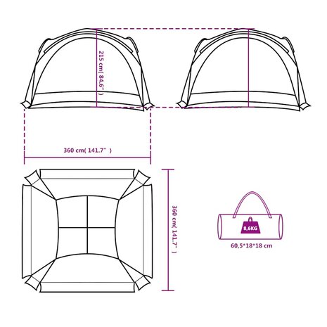 Partytent waterdicht groen