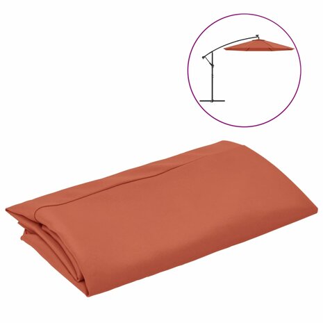 Vervangingsdoek voor zweefparasol 350 cm terracottakleurig