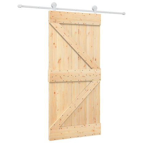 Schuifdeur met beslag 95x210 cm massief grenenhout