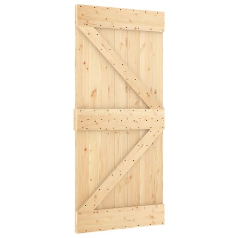 Schuifdeur met beslag 95x210 cm massief grenenhout