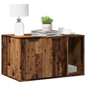 Kattenbakkast 80x50x45 cm bewerkt hout oud houtkleurig